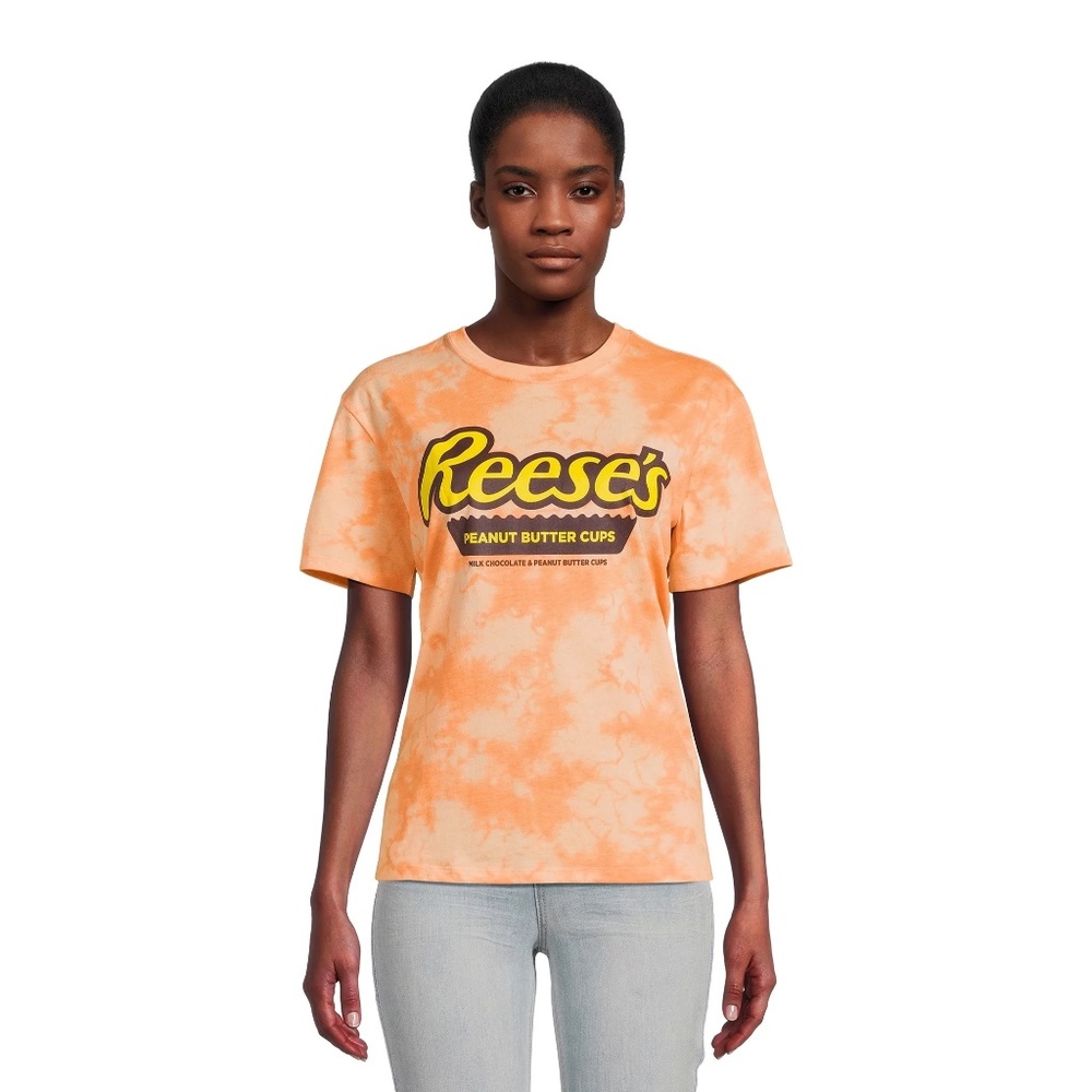 New Juniors Reese's Peanut Butter Cups Shirt Orange Tie Dye 2XL 19 or 3XL 21